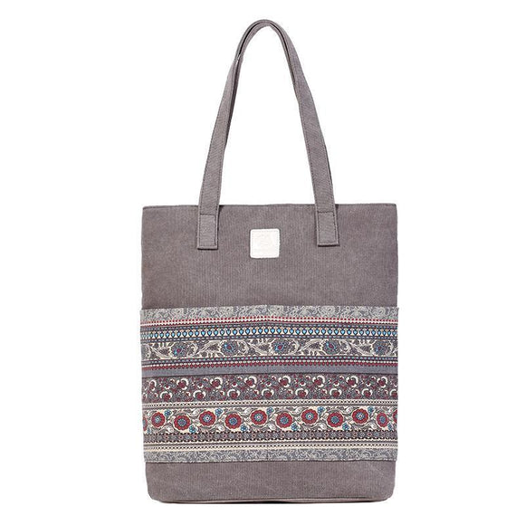 Vintage Floral Canvas Tote Bag