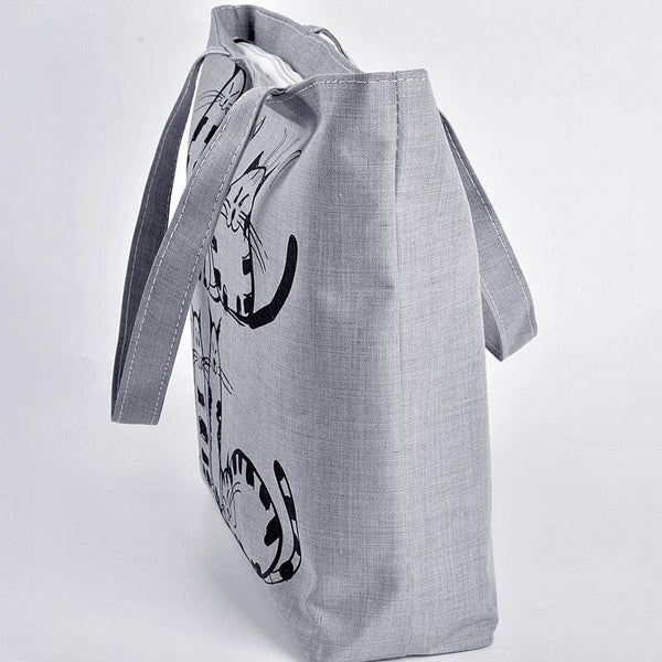 Fluffy Cats Printed Beach Tote Bag