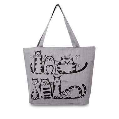 Fluffy Cats Printed Beach Tote Bag