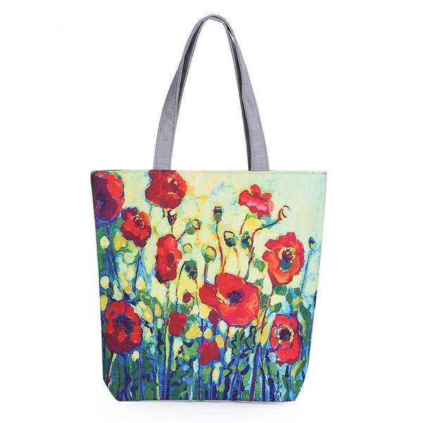 Floral Canvas Tote Bag