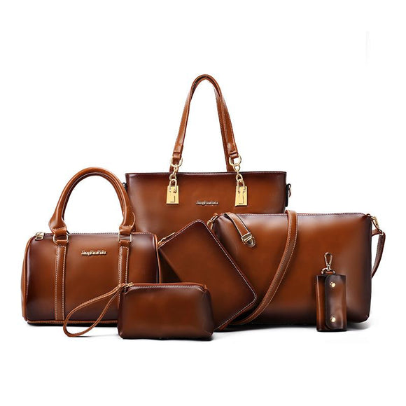High-grade Oil-Wax Casual Bag Set