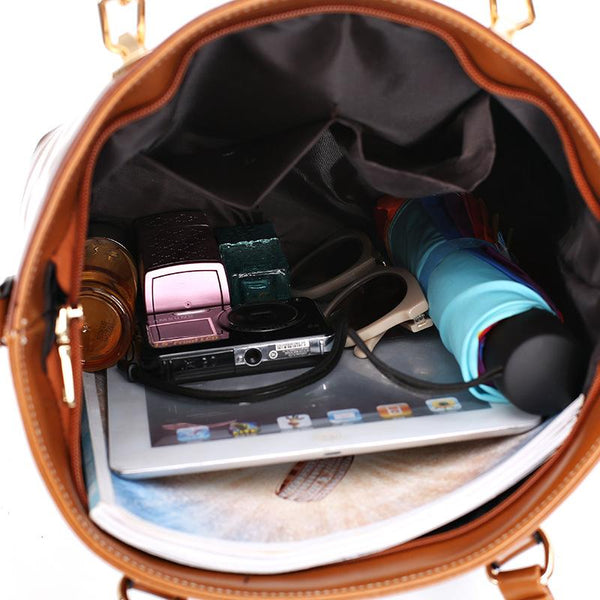 High-grade Oil-Wax Casual Bag Set