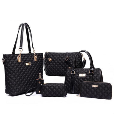 6-in-1 Diamond Lattice Casual Bag Set