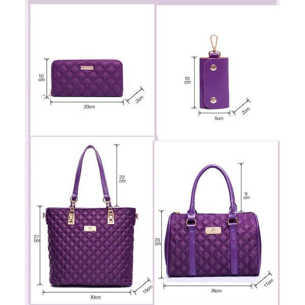 6-in-1 Diamond Lattice Casual Bag Set