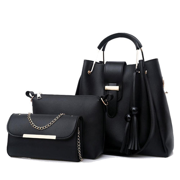 Lady Casual Leather Bag Set