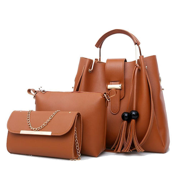 Lady Casual Leather Bag Set