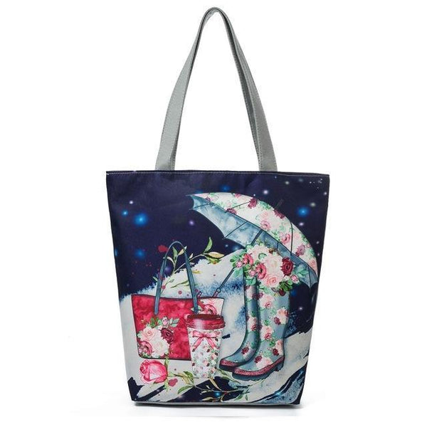 Stylish Garland Printed Casual Tote Bag