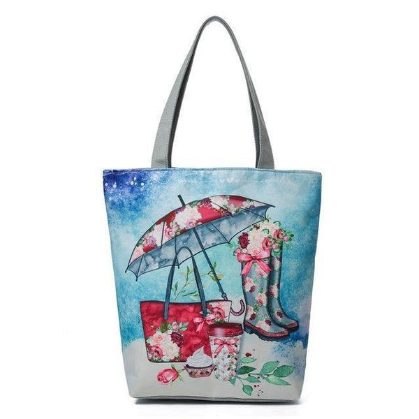 Stylish Garland Printed Casual Tote Bag