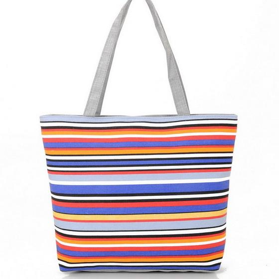 Rainbow Striped Casual Tote Bag