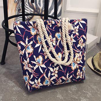 Summer Printed Canvas Beach Bag