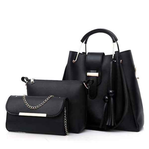Lady Casual Leather Bag Set
