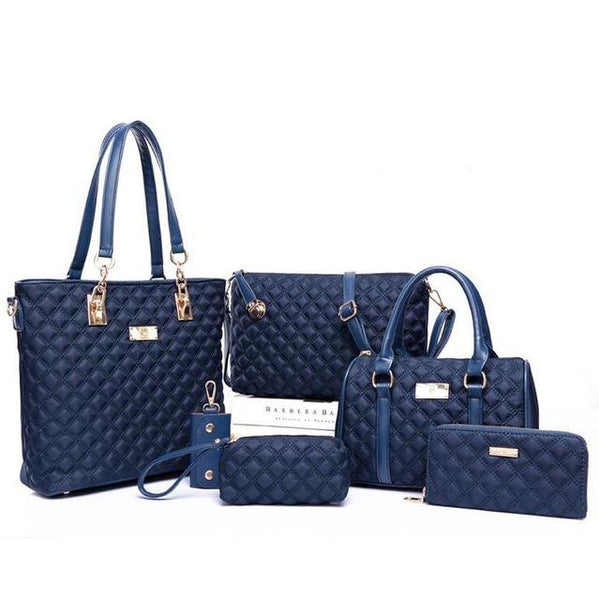 6-in-1 Diamond Lattice Casual Bag Set