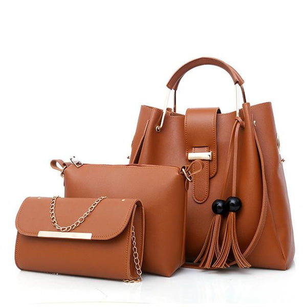 Lady Casual Leather Bag Set