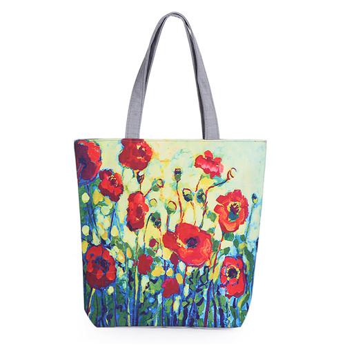 Floral Canvas Tote Bag
