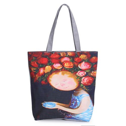 Floral Canvas Tote Bag