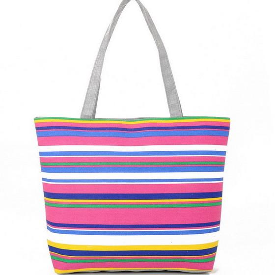 Rainbow Striped Casual Tote Bag