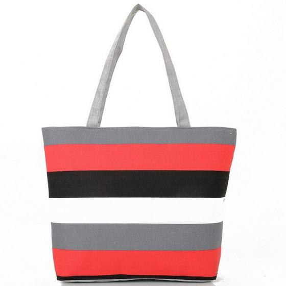 Rainbow Striped Casual Tote Bag