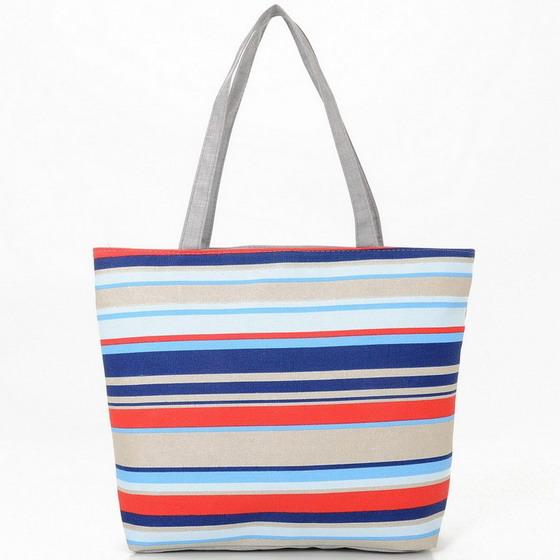 Rainbow Striped Casual Tote Bag