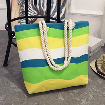 Summer Printed Canvas Beach Bag
