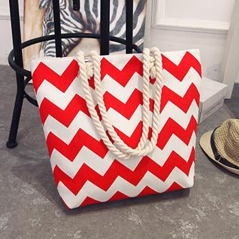 Summer Printed Canvas Beach Bag