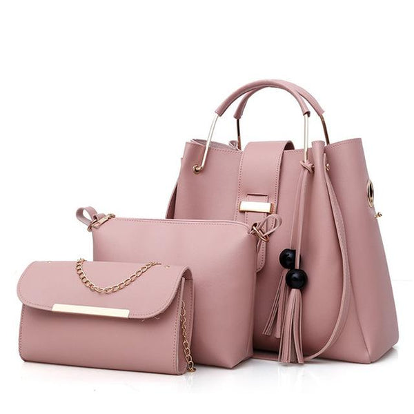Lady Casual Leather Bag Set