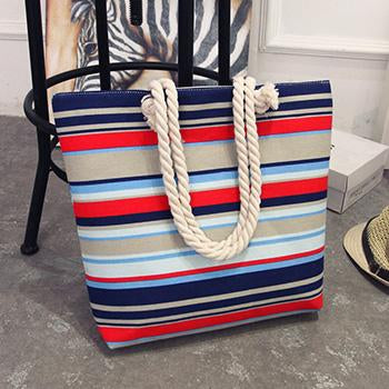 Summer Printed Canvas Beach Bag