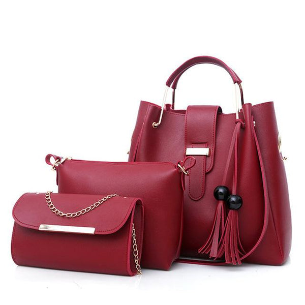 Lady Casual Leather Bag Set