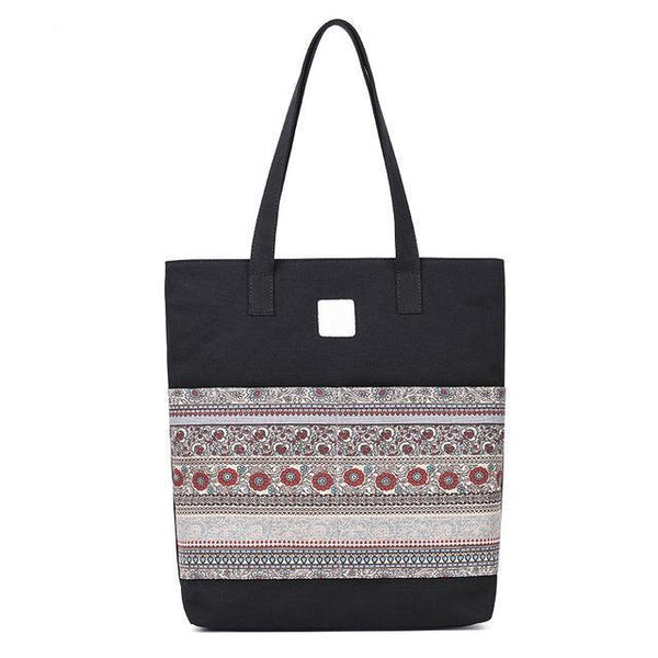 Vintage Floral Canvas Tote Bag