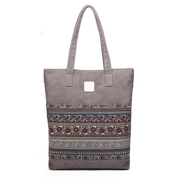 Vintage Floral Canvas Tote Bag