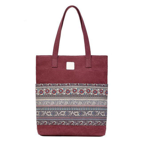 Vintage Floral Canvas Tote Bag